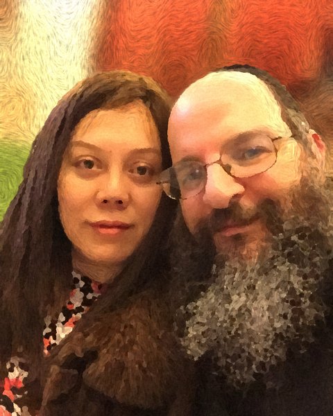 Painted portrait of Haim and Esther Tebeka